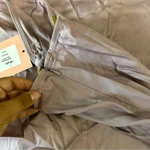 Cult Gaia Nell Ruched Cotton Blend Midi Skirt New NWT​​ - Picture 7 of 9